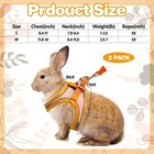 2 Pack Bunny Hsrness And Leash Set Adjustable Rabbit Harness With Reflective    