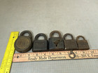 Lot Of 5 Vintage Steel Padlocks Locks Two W  Key Yale  Abus Old Used Rusty