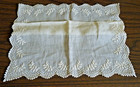 Vintage Linen Handkerchief-fine Embroidery--13 3 4 
