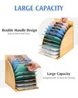  Clipboard Holder  Wooden Clipboard Organizer With Raised Side Panel  Natural