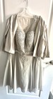 Mother Grandmother Of Bride 18w 2pc Sleeveless Sequin Embellished Dress Gray
