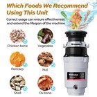    90  New   1 2 Hp Garbage Disposal Continuous Feed With Cord  Anti-jam   Compact
