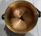 Vintage Gekra Hammered Copper Pot Kettle Cauldron Wrought Iron Handle- Germany