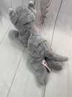 Fao Schwarz Plush Gray Black Stripe Kitten Cat Floppy Stuffed Animal Laying 11 