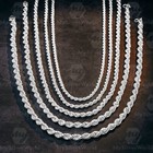 925 Sterling Silver Rope Chain     Men   s Twisted Necklace All Sizes