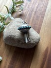 Navajo Native American Sterling Silver Turquoise Blossom Handmade Pendant Ms