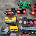 Vintage Brio Wooden Train Set Lot - Cars  Trains  Trees   Much More 95  Pcs
