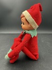 Vintage Elf Doll Knee Hugger With Japan Tag Christmas Felt Pixie 1960s Toy