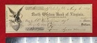 1860  north Western Bank Of Virginia  Parkersburg  Va Bank Check vignette  Rare 