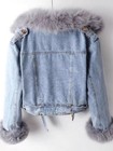 Full Size Faux Fur Collar Denim Jacket Plus Size