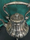 Antique Silver Tilting Tea Kettle With Warmer And Stand