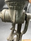 Antique Eclipse Metal Tabletop Meat Grinder With Wooden Handle