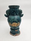 Antique Chinese Early 17th-century Chinese Turquoise Vase Ming Dynasty Foo Dog
