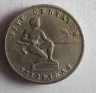 1944 S Philippines 5 Centavos - Excellent Coin - Free Ship - Bin  805