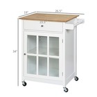 27  Rolling Kitchen Island Cart Storage Cabinet Trolley Towel Rack W  Drawer