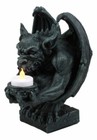 Gothic Squatting Gargoyle Candleholder Statue Desktop 8  Figurine Faux Stone
