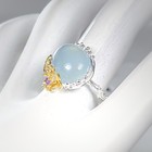 Jewellery 10 Ct  Natural Aquamarine Ring 925 Sterling Silver Size 9  r435066