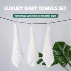 Baby Muslin Washcloths -6 Layer Soft Absorbent Face Towel - Natural Newborn Wipe