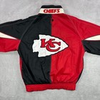 Vintage Kansas City Chiefs Jacket Mens Large Two Tone Nfl Football Windbreaker