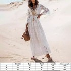 Women s Boho Maxi Lace V Neck Flare Sleeve Dress Summer Party Beach Sundress