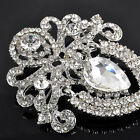 Large Flower Bridal Brooch Rhinestone Crystal Diamante Wedding Broach Pin Usa