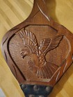 Antique Hand Carved American Eagle Wood Fireplace Bellows
