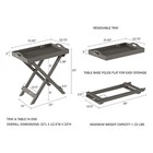 Lavish Home Folding Tv Tray Table - Contemporary Side Table Removable Tray