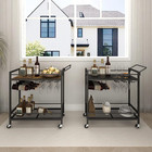 Stylish Mobile Bar Cart With Wine   Glass Holders For Home   Kitchen