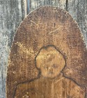 Antique Early 1900   s Carved Wood Football Player Flemish Art Wall Decor Sign