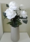 White Bouquet 10 Heads Decoration Artificial Silk Rose Bush Flower Wedding