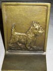 Antique Bradley   Hubbard Cast Iron Scottish Terrier Dog Art Bookends Leash B h