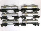  6  O Gauge Lionel Sunoco Post War Tank Cars  lot 2387 