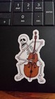 Skeleton Sticker  Musician Skeleton Playing Stand Up Bass  Day Of The Dead 3 