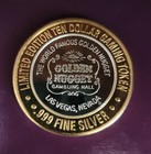 Golden Nugget Casino Gaming Hall Ten Dollar Gaming Token  999 Silver Las Vegas