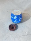 Antique vintage Chinese Blue   White Prunus Ginger Jars  Double Ring  Qing