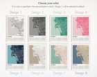 San Diego City Map Print  California Travel Poster  Modern Map  Wall Decor Art