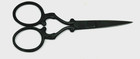 Matte Black Embroidery Scissors Shears 4  Total Length Decorated Handles