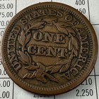 1847 Braided Hair Large Cent 1c  Vf  Low Xf Us Copper Type Coin For Your Set 