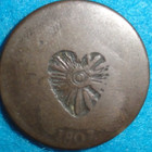 1807 U s  Large Cent  Counterstamp With A Radiant Heart  West Indies    