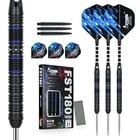 90  Tungsten Steel Tip Darts Set - Professional Steel Tip Darts 21g Black blue