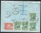 Aden Qeii 1953-63 25c Dull Rose Red  sg 55a  On 1958 Registered Cover To England