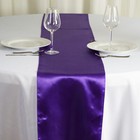 Purple Satin 12x108  Table Runner Wedding Party Catering Dinner Decorations Sale