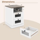 Nightstand W charging Station  Night Stand With Storage Compartment  2 Drawers
