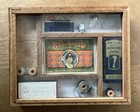 Antique Sewing Collection In Vintage Wood Shadowbox Frame Old Packaging