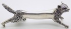 Vintage Italian Handmade Genuine Sterling Silver Cat Shape Spoon Rest Decoration