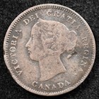 Canada 5 Cents 1885  Coin  Silver  Small 5  Inv i670
