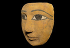 Ancient Egyptian Rare Painted Funerary Mask Antique Pharaoh Portrait Wood Figure