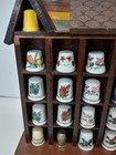 Vintage Thimbletown House Display With 25 Vtg Thimbles  Birds Flowers Porcelain