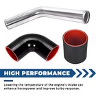 8pc 2 5 Inch  Universal Aluminum Turbo Intercooler Pipe Kit  silicone Hose clamp
