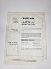 Sears Craftsman 315 10850 7 1 4 Inch Circular Saw Owners Manual Vintage